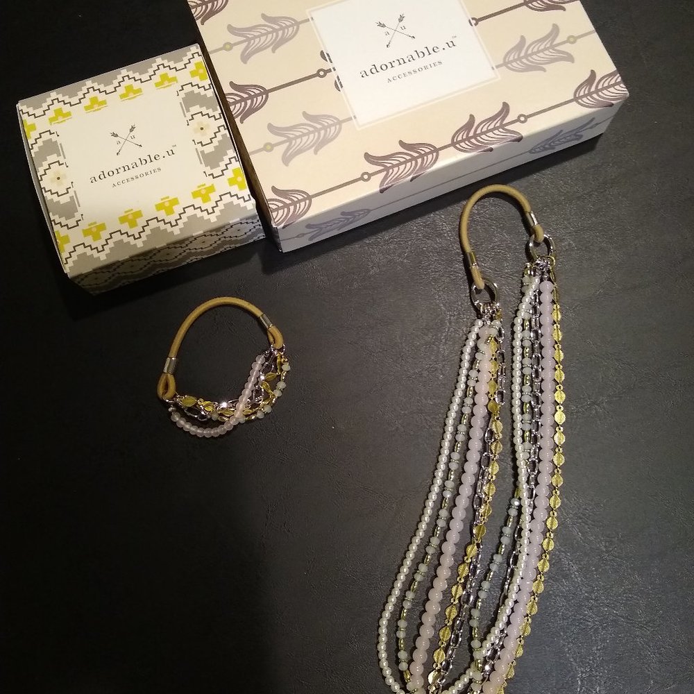 Adornable u bracelet & necklace set